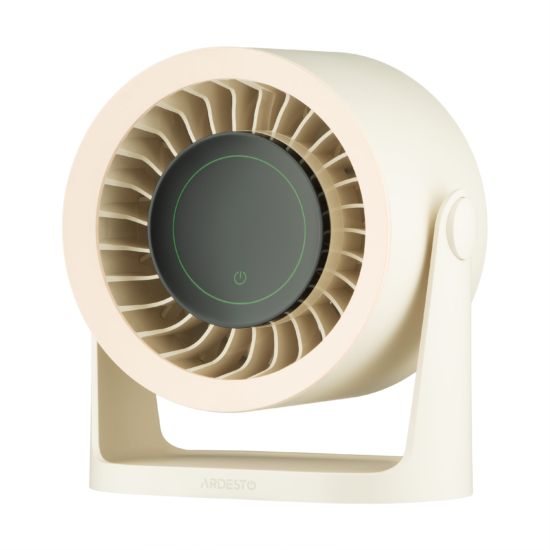 Вентилятор ARDESTO OneBreeze FT-M75BG настільний/настінний, 12см, ел. кер-ня, дисплей, акумулятор, USB-A Type-C, бежевий