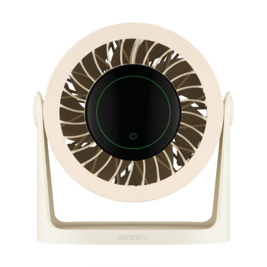 Вентилятор ARDESTO OneBreeze FT-M75BG настільний/настінний, 12см, ел. кер-ня, дисплей, акумулятор, USB-A Type-C, бежевий
