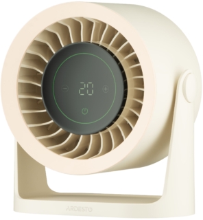 Desktop fan ARDESTO OneBreeze FT-M75BG desktop/wall-mounted, 12cm, electric control, display, rechargeable, USB-A Type-C, beige