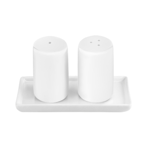 Salt and pepper set ARDESTO Ancona, 3 items, porcelain, white