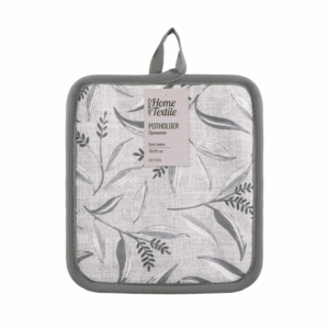 Potholder ARDESTO Grey leaves 18x20cm, 100% polyester, grey