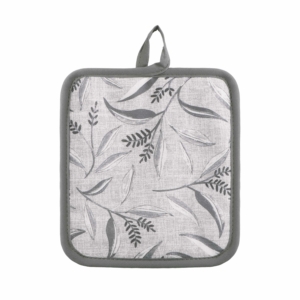 Potholder ARDESTO Grey leaves 18x20cm, 100% polyester, grey