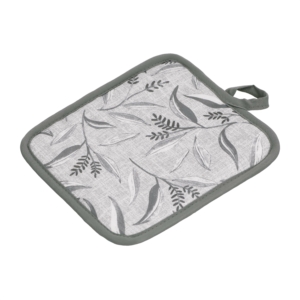 Potholder ARDESTO Grey leaves 18x20cm, 100% polyester, grey