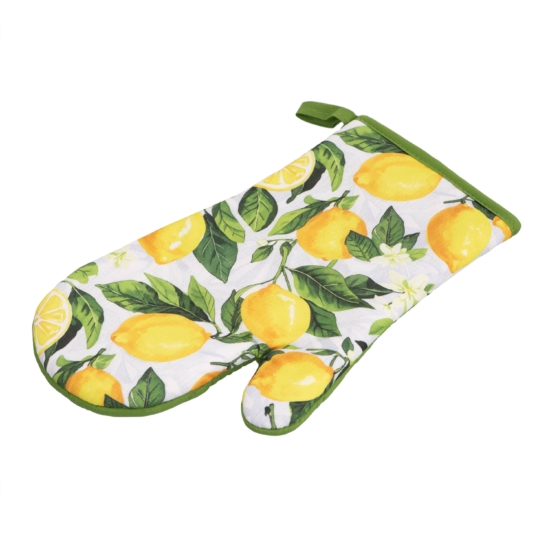 Oven mitten ARDESTO Sicilian lemons 18х30cm, 100% polyester (front), 100% cotton (back), green