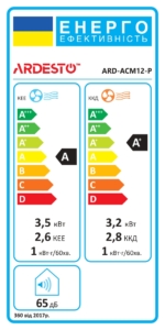 Кондиціонер мобільний ARDESTO CoolFlexPro 35м2 on/off 12000BTU 3.5кВт A/A+ R290 білий