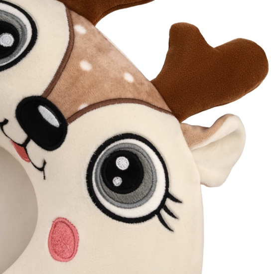 Neck pillow ARDESTO Travel Reindeer 30х30cm, polyurethane foam, white