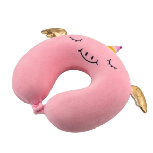 Neck pillow ARDESTO Travel Unicorn 30х30cm, polyurethane foam, pink