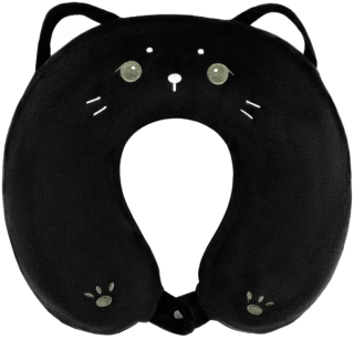 Neck pillow ARDESTO Travel Black Cat 30х30cm, polyurethane foam, black