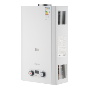 Gas heater ARDESTO HB03 10l/min 20kW Low NOx display battery ignition white