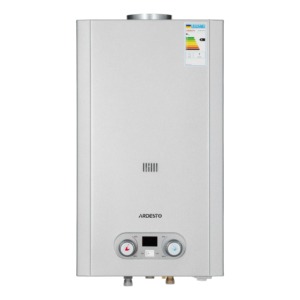 Gas heater ARDESTO HB03 10l/min 20kW Low NOx display battery ignition stainless steel