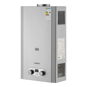 Gas heater ARDESTO HB03 10l/min 20kW Low NOx display battery ignition stainless steel