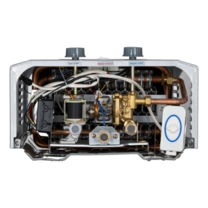 Gas heater ARDESTO HB03 10l/min 20kW Low NOx display battery ignition stainless steel