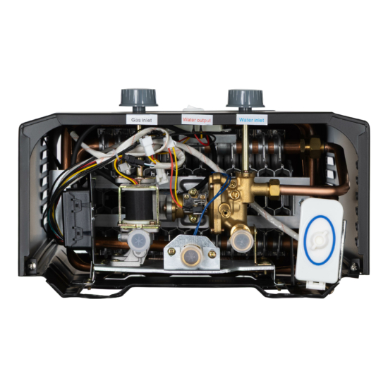Gas heater ARDESTO HB03 10l/min 20kW Low NOx display battery ignition black