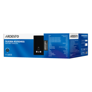 Gas heater ARDESTO HB03 10l/min 20kW Low NOx display battery ignition black