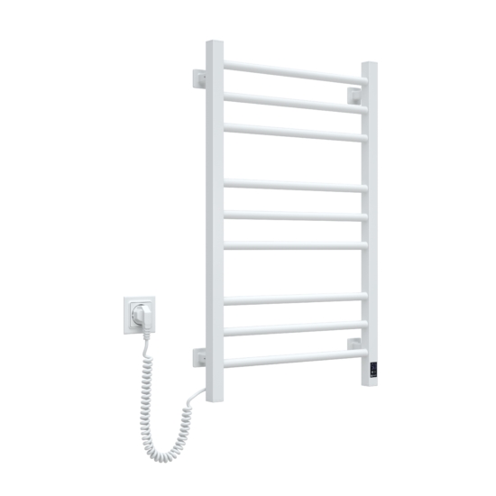 ARDESTO electric towel warmer Star KL, 800x500x71mm, Wi-Fi timer-regulator, steel, left connection, white