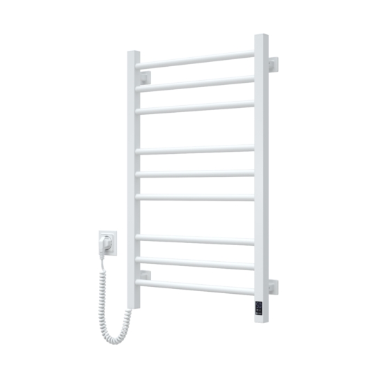 ARDESTO electric towel warmer Star KL, 800x500x71mm, Wi-Fi timer-regulator, steel, left connection, white
