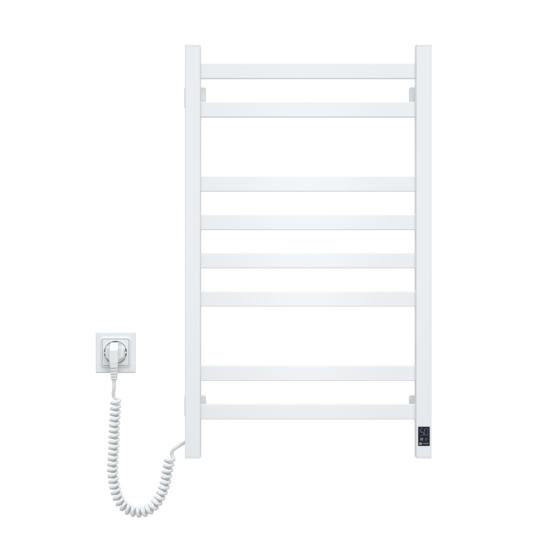 ARDESTO electric towel warmer Star AV, 800x480x71mm, Wi-Fi timer-regulator, steel, left connection, white