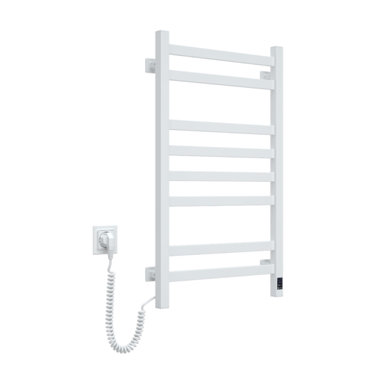 ARDESTO electric towel warmer Star AV, 800x480x71mm, Wi-Fi timer-regulator, steel, left connection, white