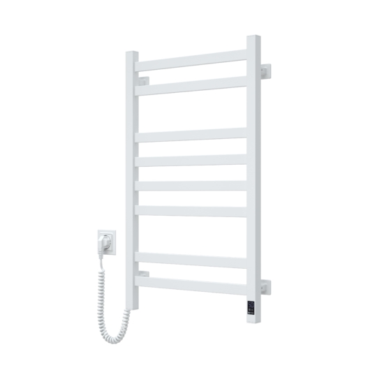 ARDESTO electric towel warmer Star AV, 800x480x71mm, Wi-Fi timer-regulator, steel, left connection, white