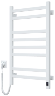 ARDESTO electric towel warmer Star AV, 800x480x71mm, Wi-Fi timer-regulator, steel, left connection, white