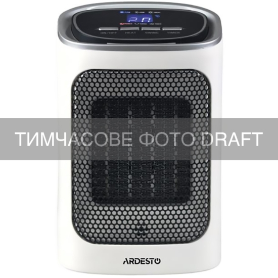 Fan heater ARDESTO FHC-1500ECW 15m2, 1500w, electronic control, ceramic heating element, white