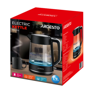 Electric kettle ARDESTO, 1.7L, glass, Otter, black