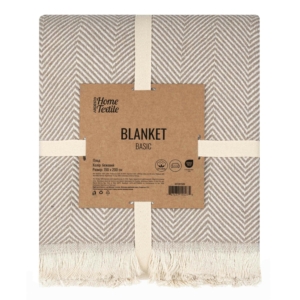 Blanket ARDESTO Basic 150х200cm, 100% cotton, beige