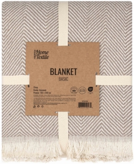 Blanket ARDESTO Basic 150х200cm, 100% cotton, beige