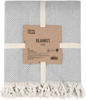 Blanket ARDESTO Basic 200х230cm, 100% cotton, grey