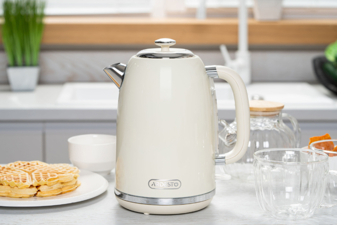 Electric kettle ARDESTO, 1.8L, metal, Strix, beige