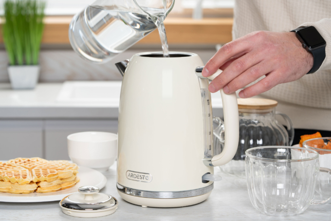 Electric kettle ARDESTO, 1.8L, metal, Strix, beige