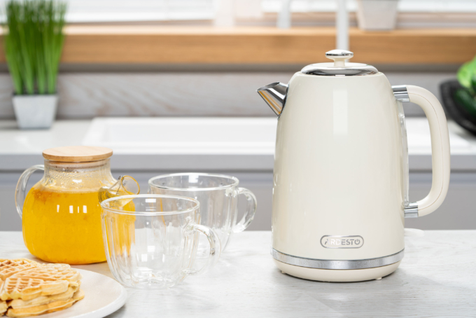 Electric kettle ARDESTO, 1.8L, metal, Strix, beige