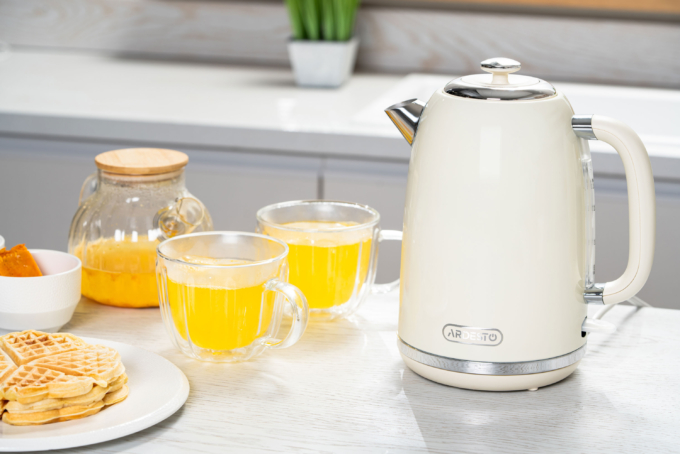 Electric kettle ARDESTO, 1.8L, metal, Strix, beige