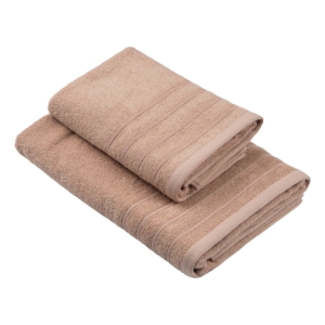 Terry towel set ARDESTO Cloud 50х90cm, 70х130cm, 2pcs, 100% cotton, beige