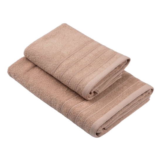 Terry towel set ARDESTO Cloud 50х90cm, 70х130cm, 2pcs, 100% cotton, beige
