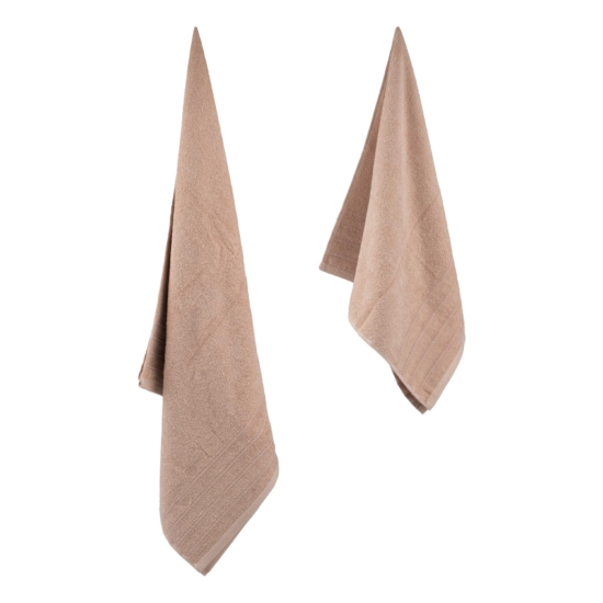Terry towel set ARDESTO Cloud 50х90cm, 70х130cm, 2pcs, 100% cotton, beige