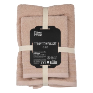 Terry towel set ARDESTO Cloud 50х90cm, 70х130cm, 2pcs, 100% cotton, beige