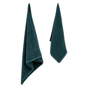 Terry towel set ARDESTO Cloud 50х90cm, 70х130cm, 2pcs, 100% cotton, dark green