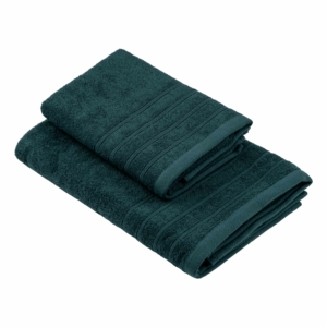 Terry towel set ARDESTO Cloud 50х90cm, 70х130cm, 2pcs, 100% cotton, dark green