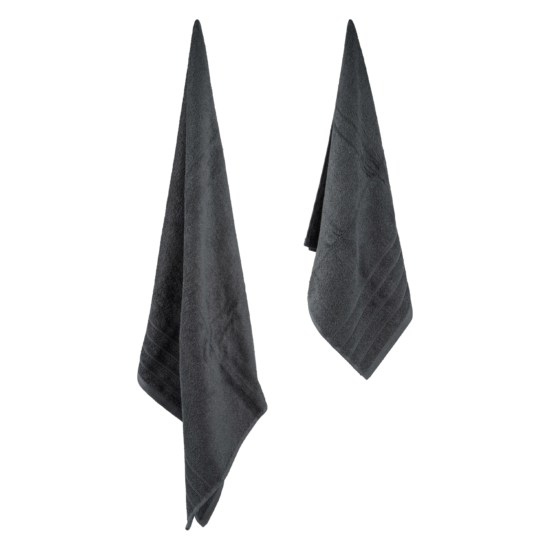 Terry towel set ARDESTO Cloud 50х90cm, 70х130cm, 2pcs, 100% cotton, grey