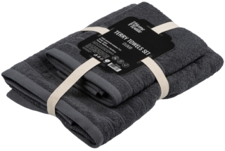 Terry towel set ARDESTO Cloud 50х90cm, 70х130cm, 2pcs, 100% cotton, grey