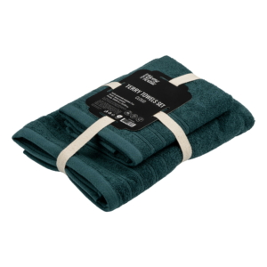 Terry towel set ARDESTO Cloud 50х90cm, 70х130cm, 2pcs, 100% cotton, dark green
