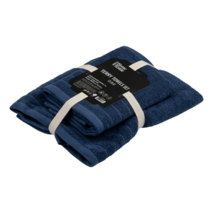 Terry towel set ARDESTO Cloud 50х90cm, 70х130cm, 2pcs, 100% cotton, dark blue