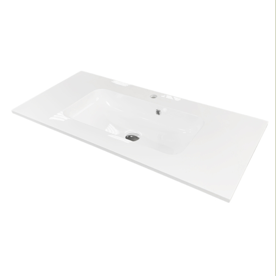Bathroom set, metal cabinet ARDESTO, 795x470x830mm, black + ALBA washbasin, 795x470x125mm, white