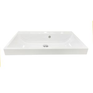 Bathroom set, metal cabinet ARDESTO, 585x410x760mm, black + Louise washbasin, 585x410x123mm, white