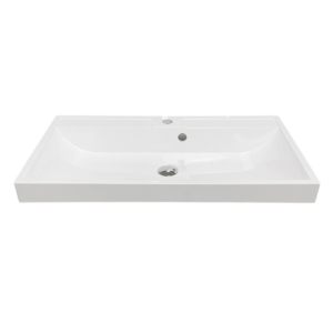 Bathroom set, metal cabinet ARDESTO, 785x410x760mm, black + Louise washbasin, 785x410x123mm, white