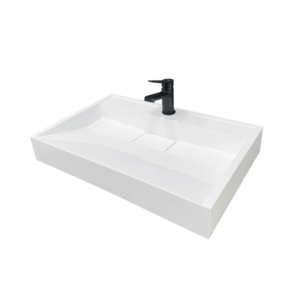 Bathroom set, metal cabinet ARDESTO, 685x450x760mm, black + Anna washbasin, 700x455x110mm, white