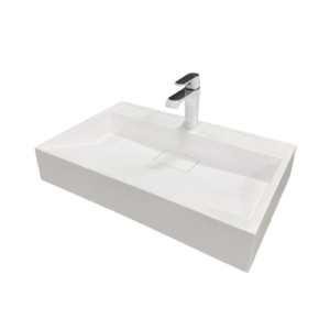 Bathroom set, metal cabinet ARDESTO, 595x370x760mm, black + Anna washbasin, 600x380x110mm, white