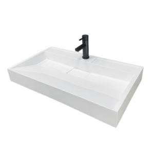 Bathroom set, metal cabinet ARDESTO, 795x450x760mm, black + Anna washbasin, 800x455x110mm, white