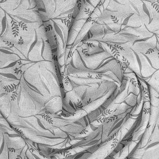 Tablecloth ARDESTO Grey leaves 140х180cm, 100% polyester, grey
